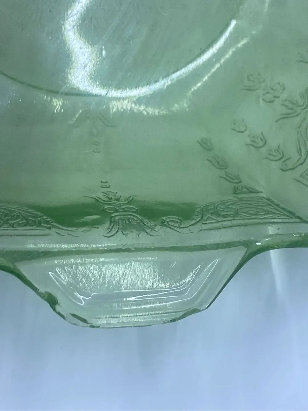 Uranium Anchor Hocking Princess Green Octagonal Depression Cereal Bowl 8” vtge